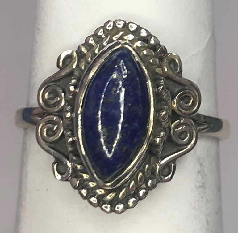 Lapis Lazuli sterling silver ring size 6  (AC78)