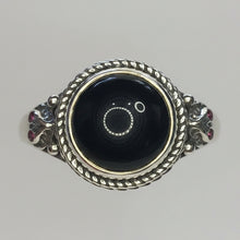 Load image into Gallery viewer, Black Onyx sterling silver ring size 6  (AC82)
