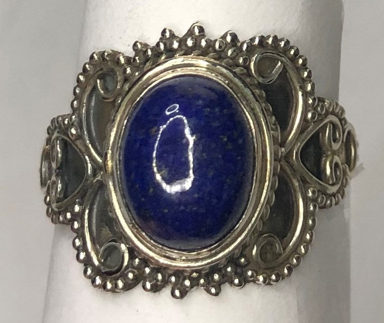 Lapis lazuli sterling silver ring size 7   (AC113)