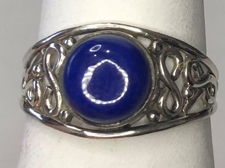 Lapis Lazuli sterling silver ring size 7   (AC153)