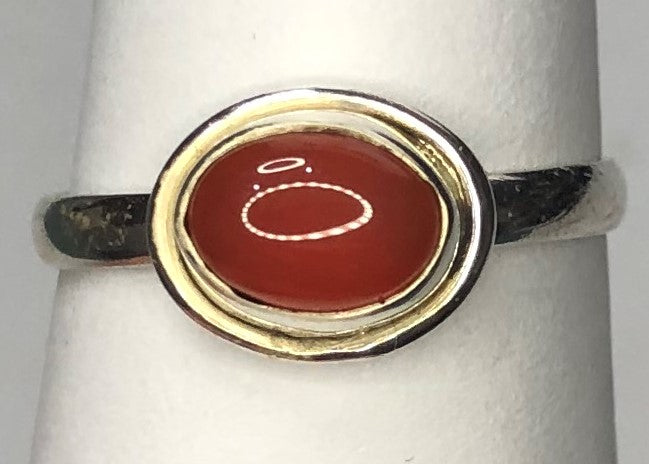 Carnelian sterling silver ring size 6   (AC196)