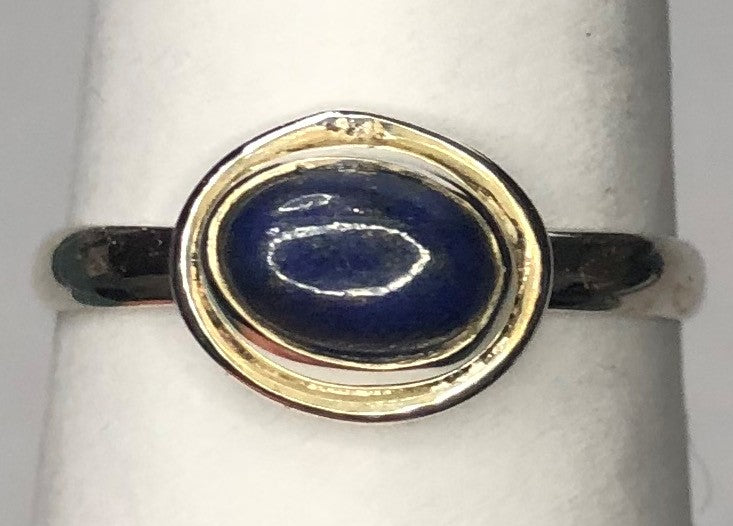 Lapis Lazuli sterling silver ring size 7   (AC202)