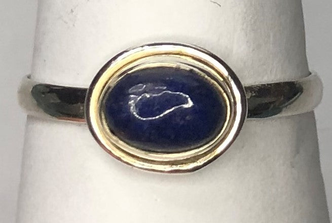 Lapis Lazuli sterling silver ring size 8   (AC203)
