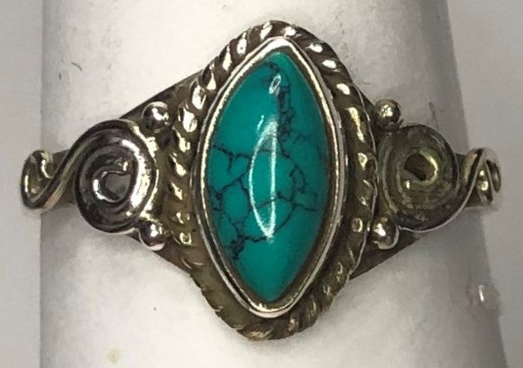 Turquoise sterling silver ring size 8  (AC234)