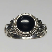 Load image into Gallery viewer, Black Onyx Sterling silver ring size 7   (AC279)
