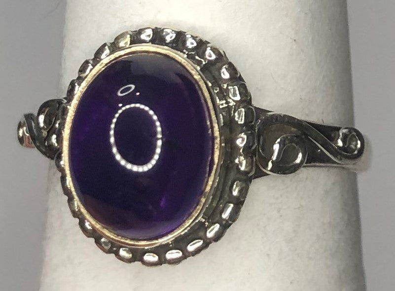 Amethyst Sterling silver ring size 6   (AC304)