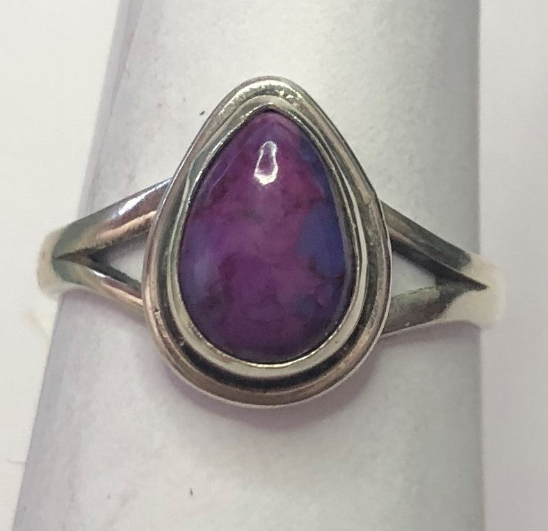 Purple Copper Turquoise sterling silver ring size 5   (AD09d)