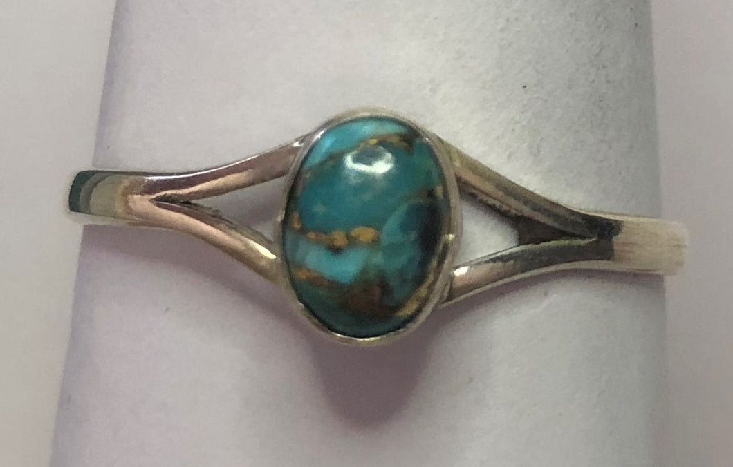 Blue Copper Turquoise sterling silver ring size 13   (AD16b)