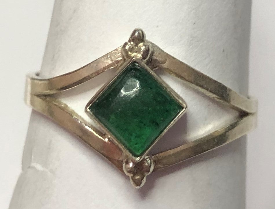 Green Jade sterling silver rings  sizes 3, 4, 13 & 14  (AD14)
