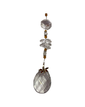 Load image into Gallery viewer, Dragonfly drop suncatcher with tigers eye gemstones

