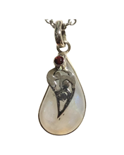 Load image into Gallery viewer, Moonstone and garnet sterling silver pendant   (AP03)
