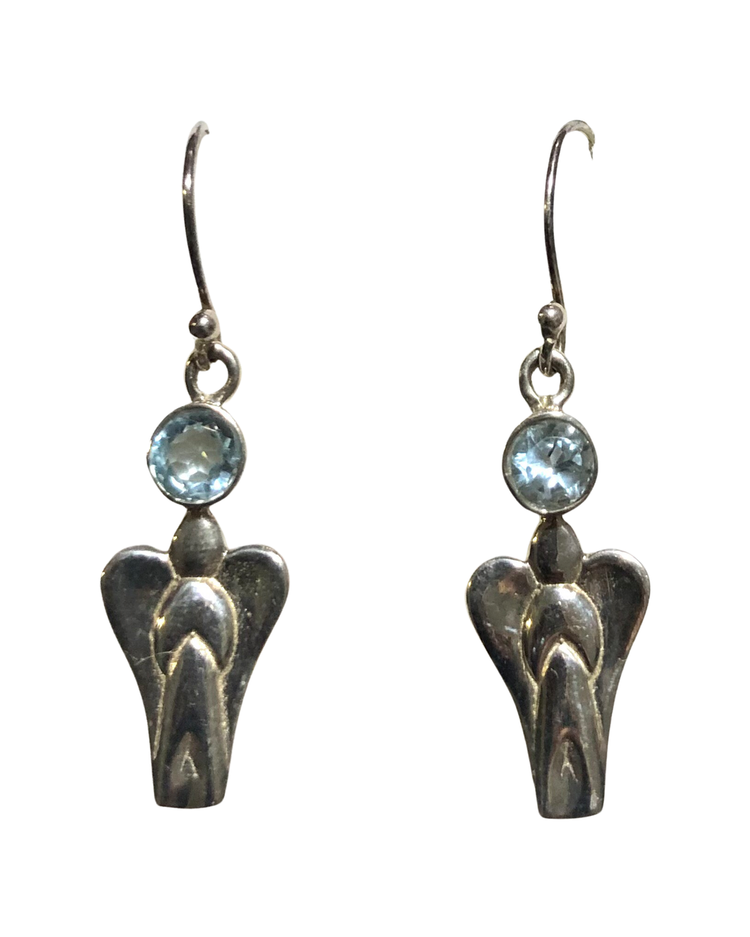 Blue Topaz Angel Sterling silver earrings   (E401)