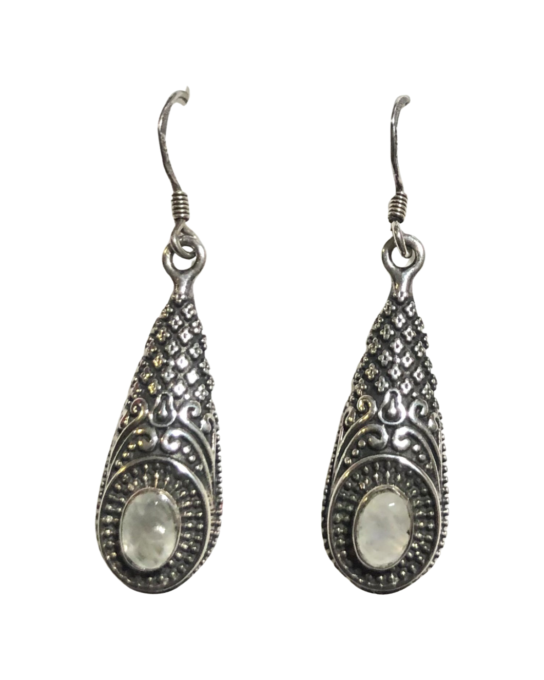Moonstone sterling silver earrings   (E301)