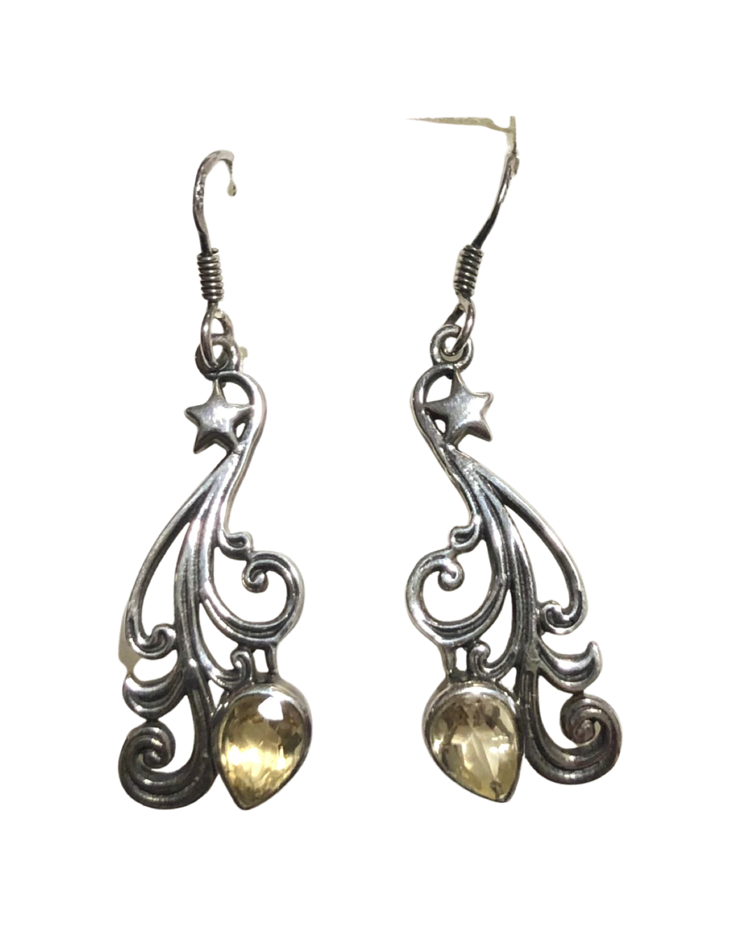 Citrine Sterling silver earrings   (E283)