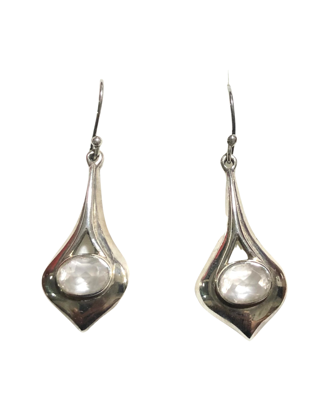 Rose Quartz sterling silver earrings   (E296)
