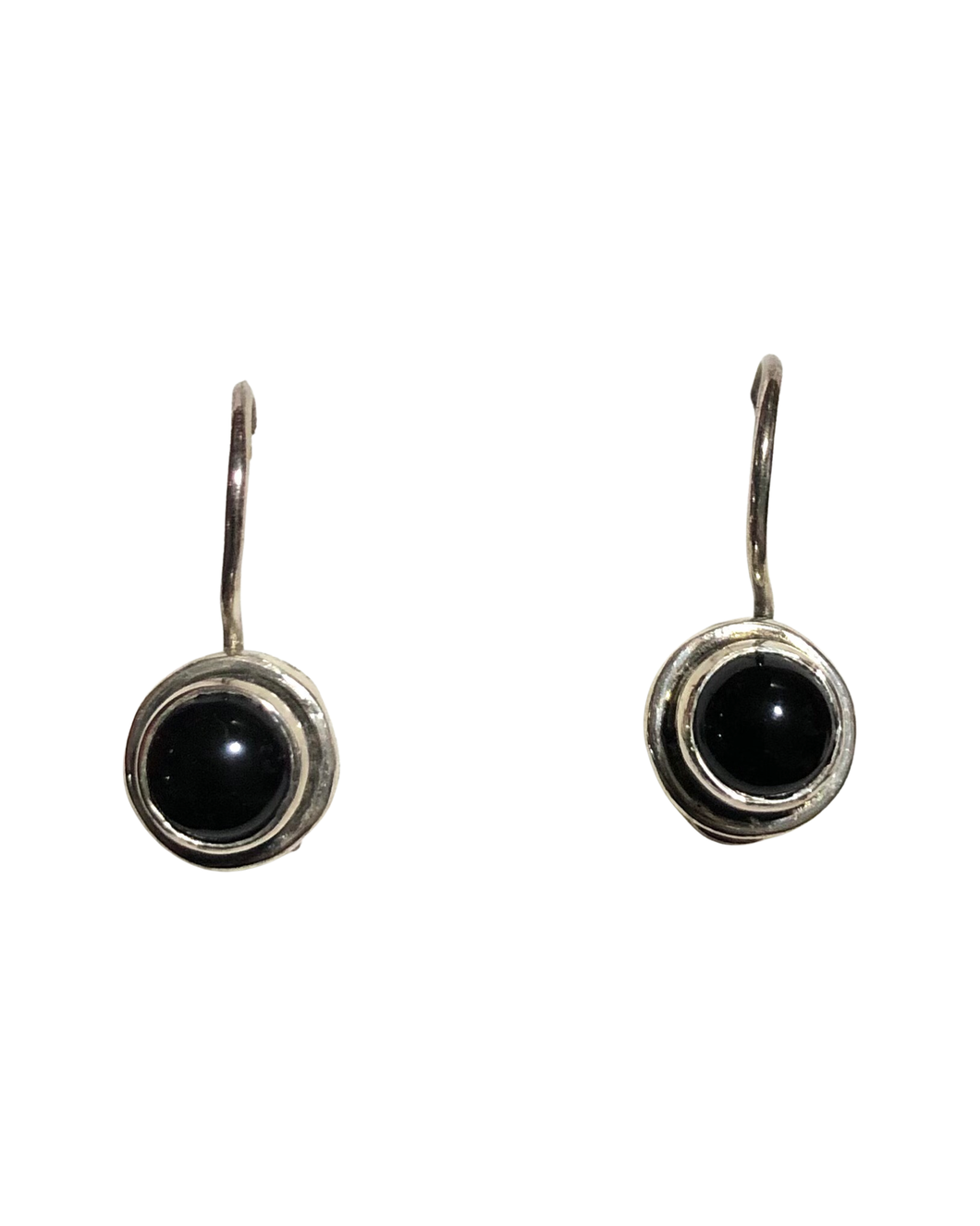 Black Onyx Sterling Silver Earrings   (E52)