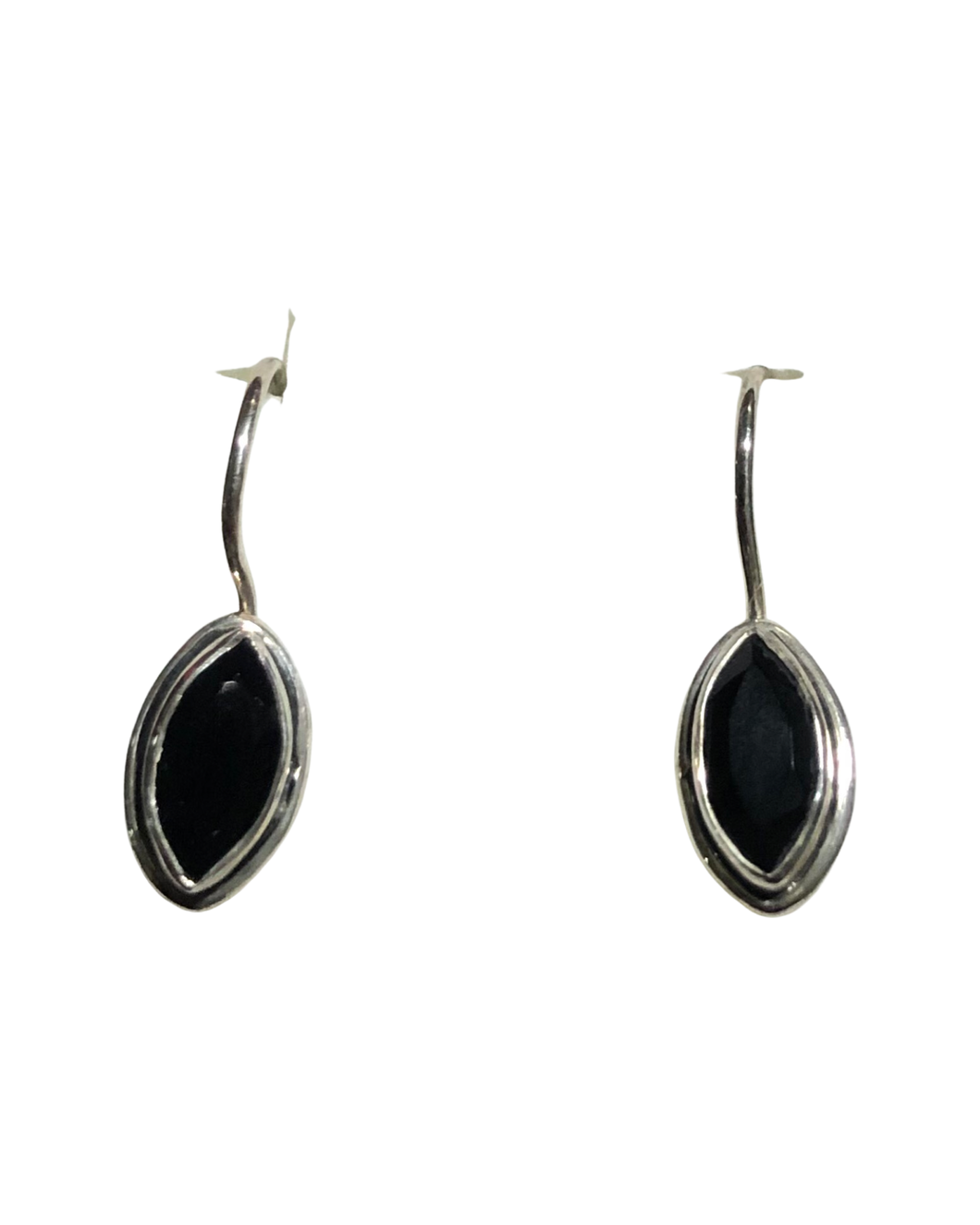 Black Onyx Sterling Silver Earrings   (E43)