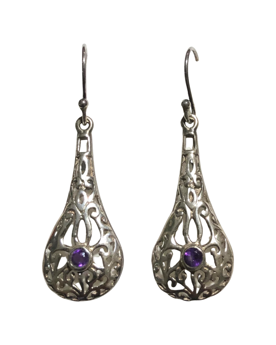 Amethyst Sterling Silver Earrings   (E237)