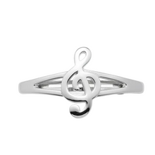 Load image into Gallery viewer, Music Note Sterling Silver rings  sizes  12, 13, 14    (AB03)
