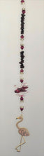 Load image into Gallery viewer, This beautiful Pale pink Flamingo suncatcher which is decorated with crystals and Garnet
