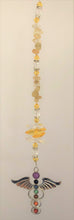 Load image into Gallery viewer, This beautiful Chakra Angel Wings suncatcher which is decorated with crystals and Citrine
