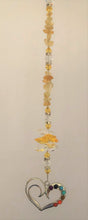 Load image into Gallery viewer, This beautiful Chakra Heart suncatcher which is decorated with crystals and Citrine
