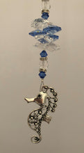 Load image into Gallery viewer, This beautiful Seahorse suncatcher which is decorated with crystals and Lapis Lazuli

