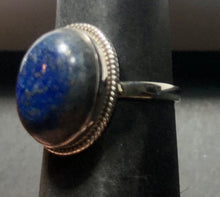 Load image into Gallery viewer, Lapis Lazuli Sterling silver ring sizes   9   (DC110)

