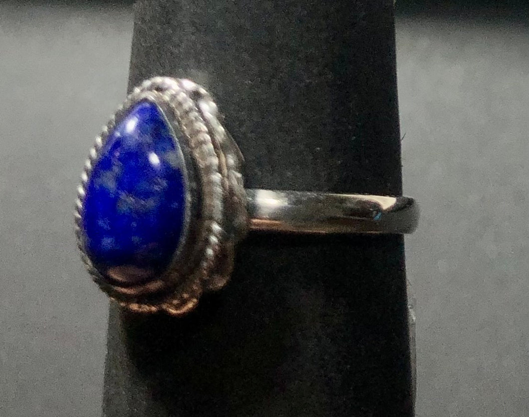 Lapis Lazuli Sterling silver ring sizes  7   (DR07a)