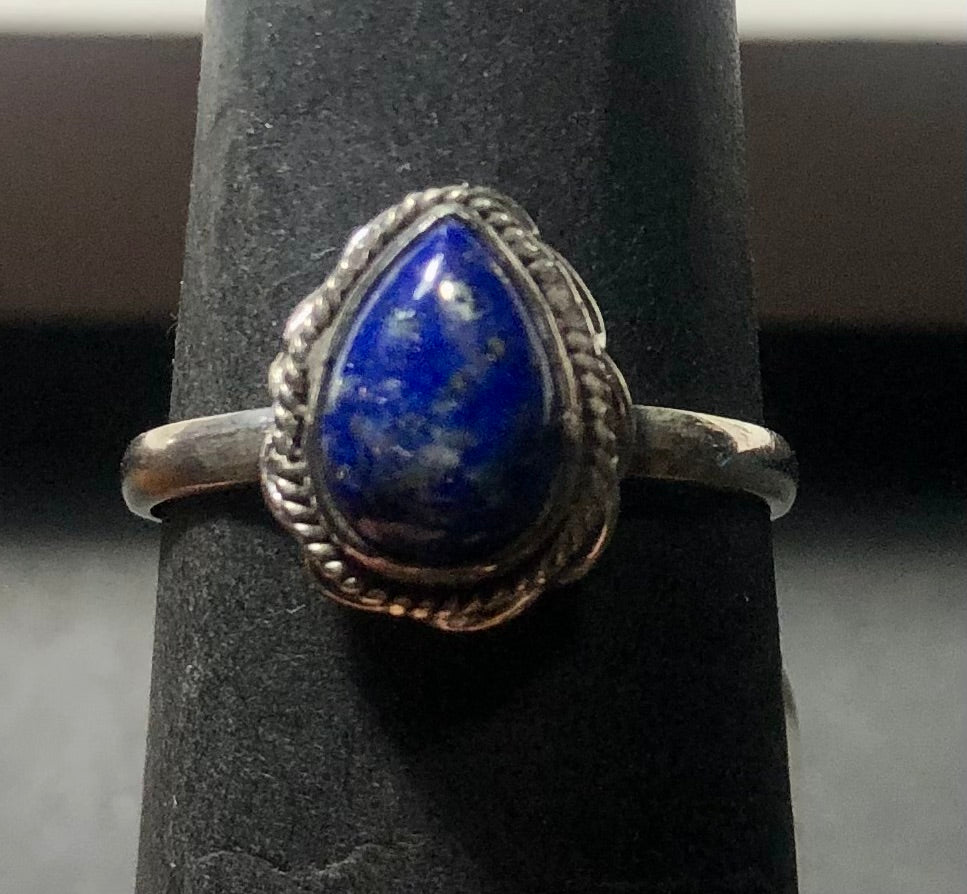 Lapis Lazuli Sterling silver ring sizes  9   (DR07b)