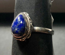 Load image into Gallery viewer, Lapis Lazuli Sterling silver ring sizes  9   (DR07b)
