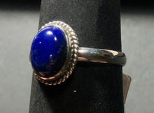 Load image into Gallery viewer, Lapis Lazuli Sterling silver ring sizes  9   (DC293)
