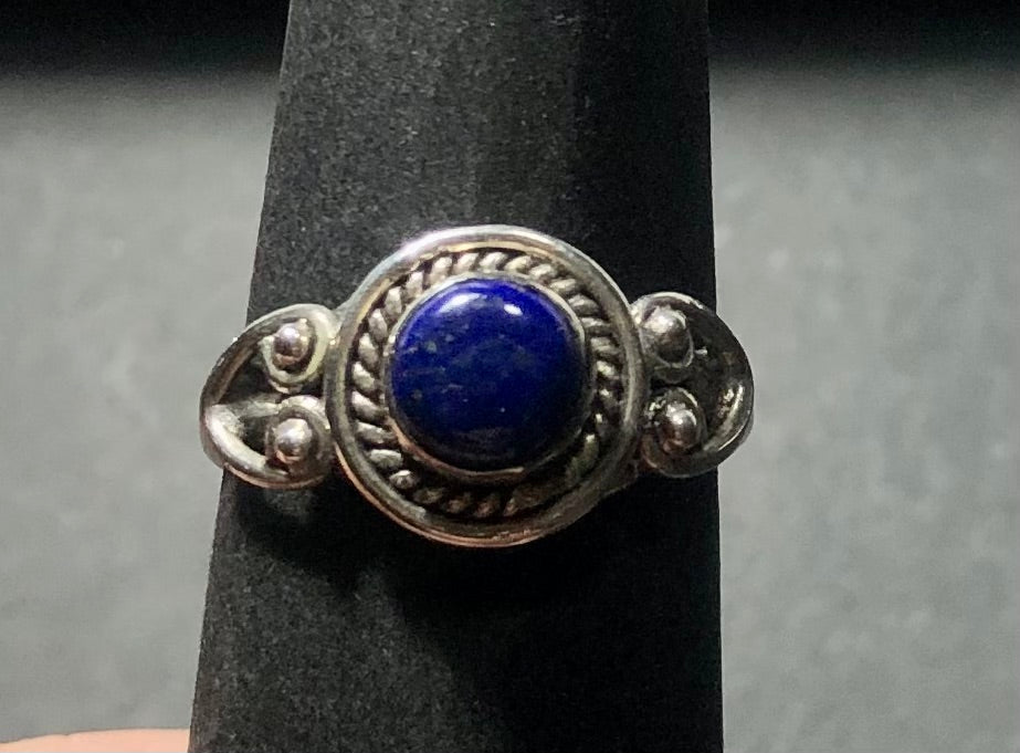 Lapis Lazuli Sterling silver ring sizes  7   (AC287)