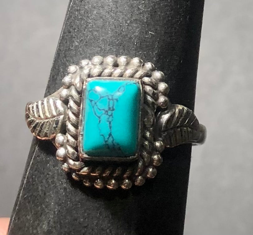 Turquoise Sterling silver ring size 7  (ER25b)