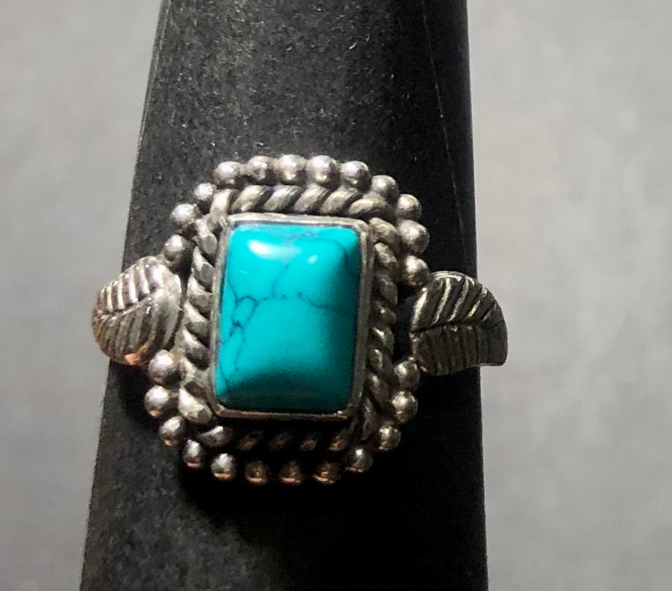 Turquoise Sterling silver ring size 5  (ER25d)