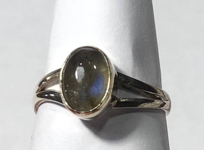 Labradorite Sterling silver ring size 3    (ER34d)
