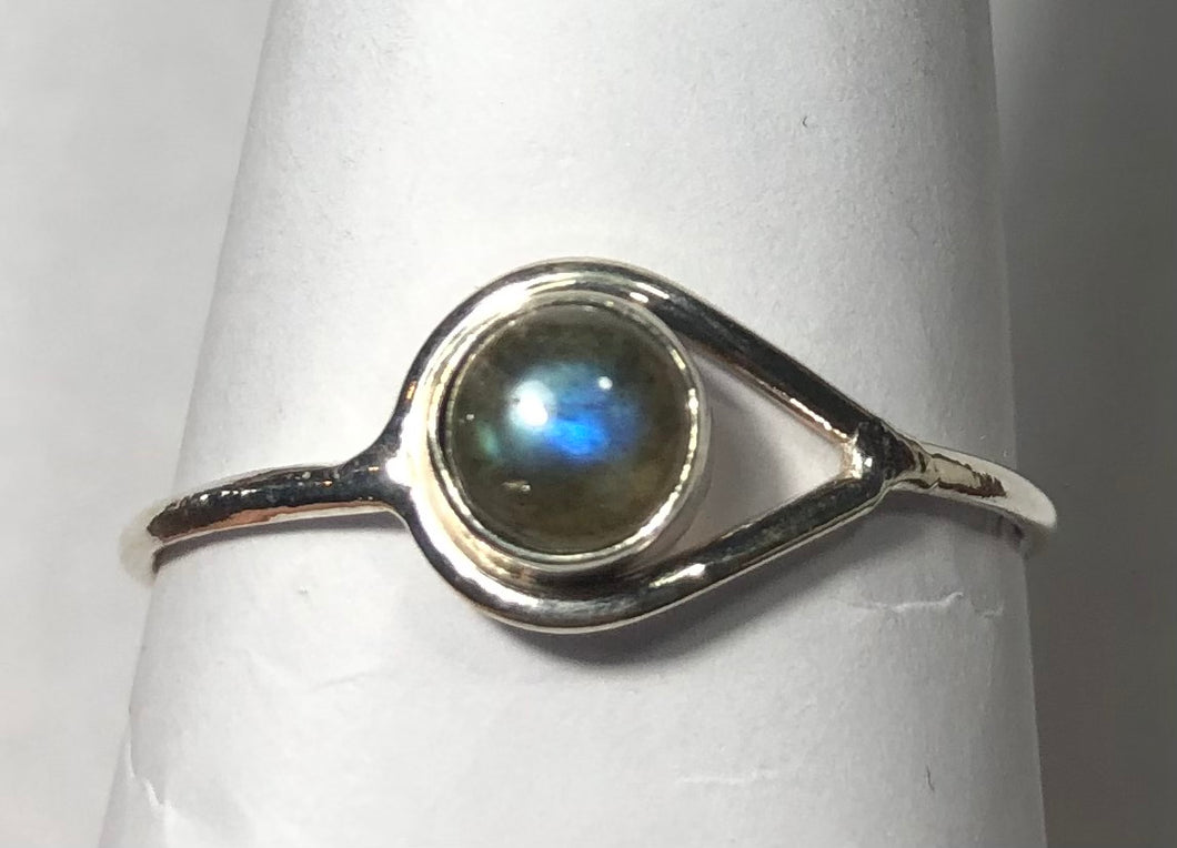 Labradorite Sterling silver ring size 4    (ER53h)