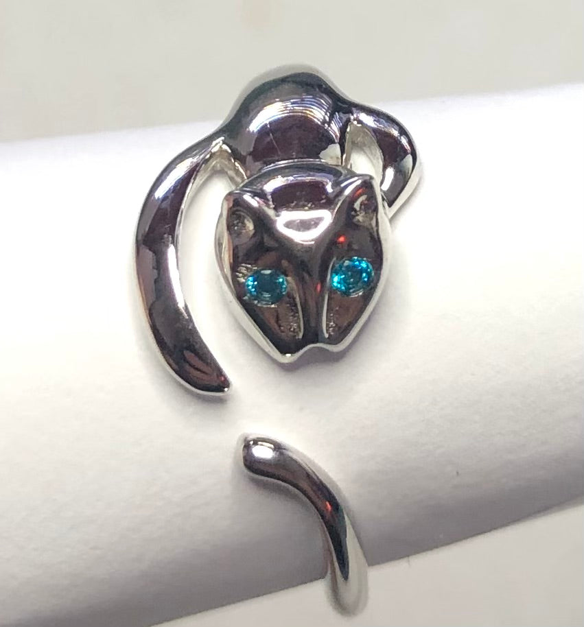 Cat Sterling silver rings  sizes 9, 12, 13   (CR14)
