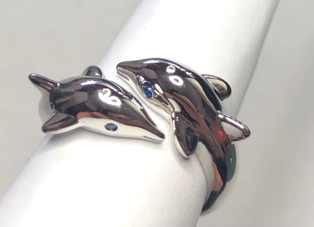 Dolphins Sterling silver rings  sizes  4, 7, 10, 11   (CR13)