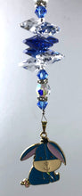 Load image into Gallery viewer, Eeyore suncatcher decorated with crystals and lapis lazuli gemstones
