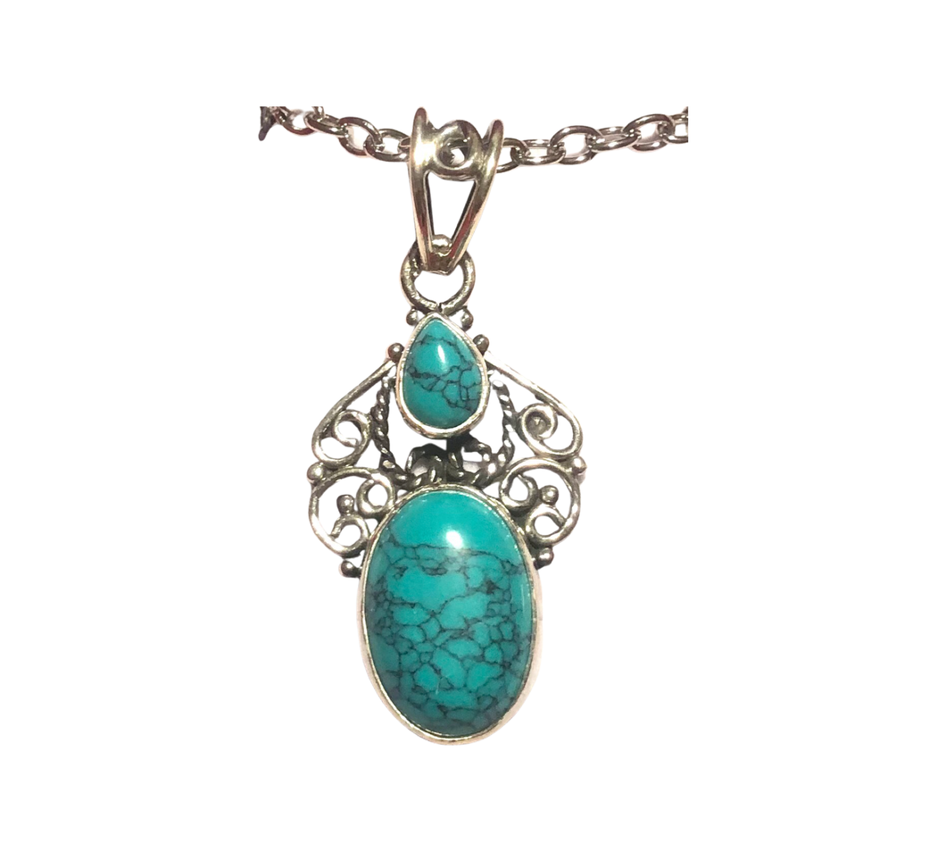 Turquoise Sterling Silver Pendant (EP42)