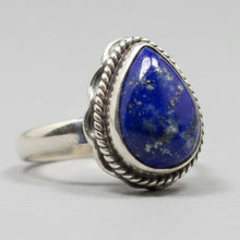 Load image into Gallery viewer, Lapis Lazuli Sterling silver ring sizes  9   (DR07b)
