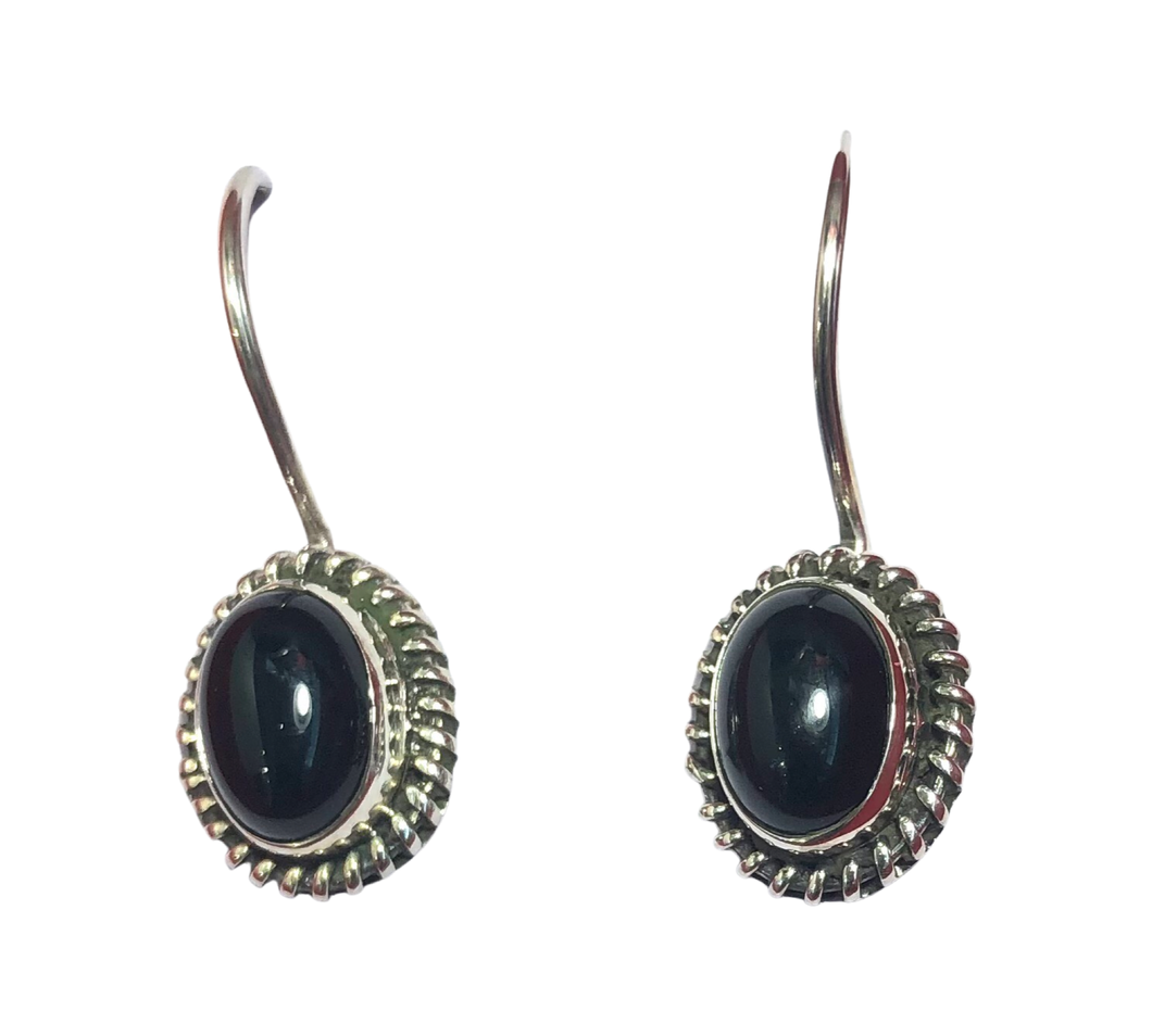Black Onyx Sterling Silver Earrings (EE96)