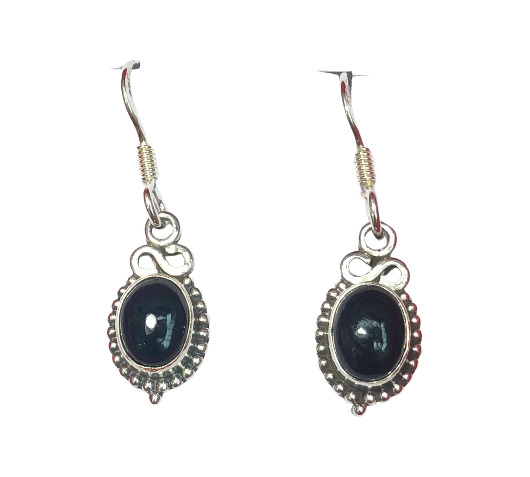 Black Onyx Sterling Silver Earrings (EE94)