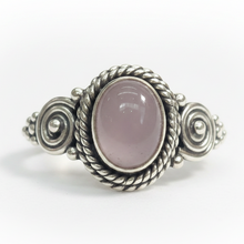 Load image into Gallery viewer, Sterling silver ring with rose quartz gemstone
