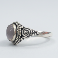 Load image into Gallery viewer, Sterling silver ring with rose quartz gemstone
