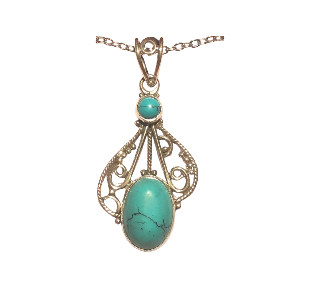 Turquoise Sterling Silver Pendant (EP84)