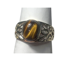 Load image into Gallery viewer, Tigers Eye sterling silver ring size 8   (DC308)
