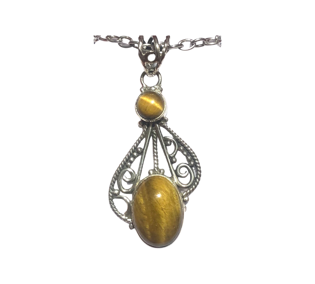 Tigers Eye Sterling Silver Pendant (EP85)