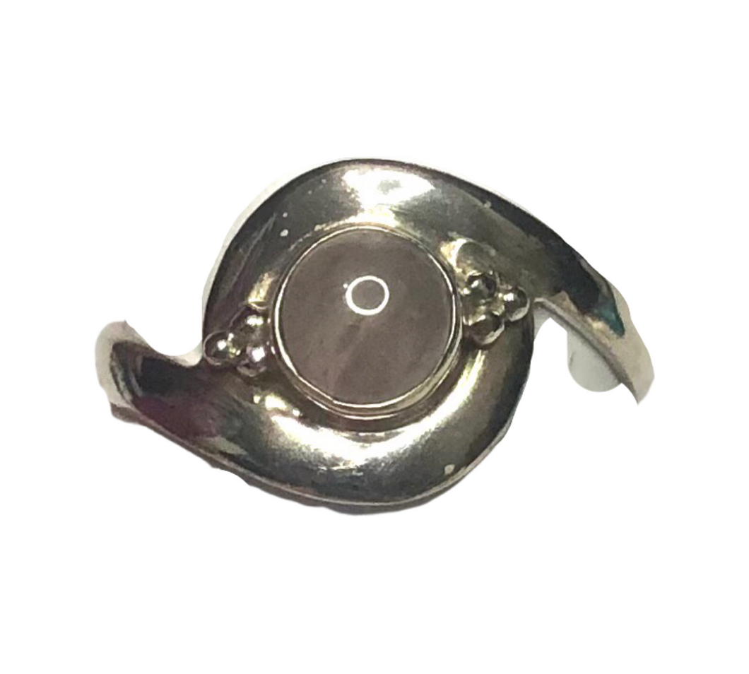 Rose Quartz Sterling Silver ring size 7  (DC262)